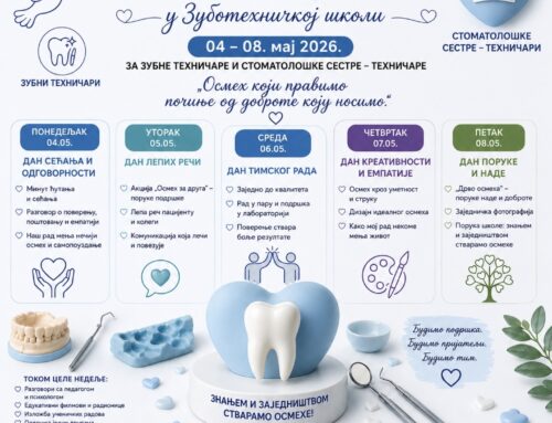 НЕДЕЉА СЕЋАЊА И ЗАЈЕДНИШТВА У ЗУБОТЕХНИЧКОЈ ШКОЛИ (04 – 08. мај 2026. године)